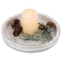 Bandeja de servir de madeira Hanobe Rustic White Centerpiece