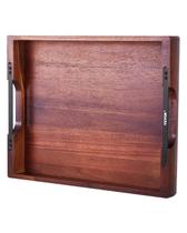 Bandeja de servir de madeira VEVOR Acacia Wooden com alças 43x31x5cm Bandeja de servir de madeira VEVOR Acacia Wooden com alças 43x31x5cm
