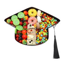 Bandeja de servir em papelão Graduation Cap Shape QRQR 2024 branca Bandeja de servir em papelão Graduation Cap Shape QRQR 2024 branca