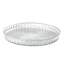 Bandeja de servir guzzini tiffany redonda 35,6cm em acrilico transparente 19890100 Bandeja de servir guzzini tiffany redonda 35,6cm em acrilico transparente 19890100
