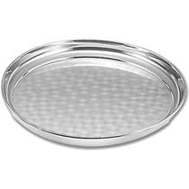 Bandeja de servir inox garçon multiuso redonda 40cm