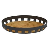 Bandeja de Servir Redonda Lume Preto Fechado 5x35x35cm BAB3000PTF - Ou Bandeja de Servir Redonda Lume Preto Fechado 5x35x35cm BAB3000PTF - Ou
