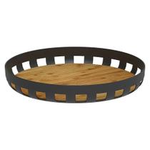 Bandeja de Servir Redonda Lume Preto Fechado 5x35x35cm BAB3000PTF - Ou Bandeja de Servir Redonda Lume Preto Fechado 5x35x35cm BAB3000PTF - Ou