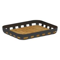 Bandeja de Servir Retangular Lume Preto Fechado 5x29x35,5cm BAB3100PTF - Ou Bandeja de Servir Retangular Lume Preto Fechado 5x29x35,5cm BAB3100PTF - Ou