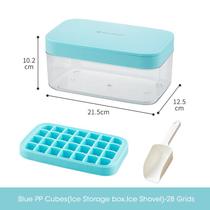 Bandeja de Silicone Cubos de Gelo com Tampa e Caixa de Armazenamento