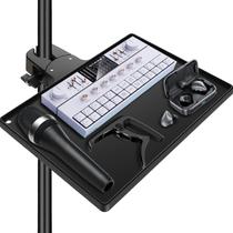 Bandeja de suporte para microfone BILIONE com braçadeira de caranguejo 27x20cm Bandeja de suporte para microfone BILIONE com braçadeira de caranguejo 27x20cm