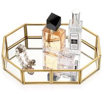 Bandeja de toucador Hipiwe Mirror Glass Vintage Octagonal Gold Bandeja de toucador Hipiwe Mirror Glass Vintage Octagonal Gold