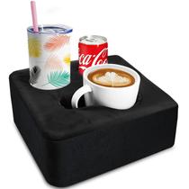 Bandeja de travesseiro com porta-copos NISDOING preta 24x24x10 cm