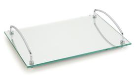 Bandeja De Vidro Espelhada Decorativa 35x25 Cm Bar Casa Bebidas Aparador Banheiro Decoração Alto Padrão Qualidade Forma Inox