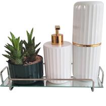 Bandeja De Vidro Retangular Espelhada Para Decoração Casa