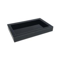 Bandeja de Vidro Retangular Preta