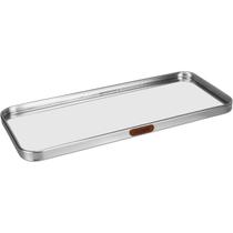 BANDEJA DECOATIVA PARA SERVIR RETANGULAR HOME&CO COM ESPELHO METAL 1x35x15cm PRATA