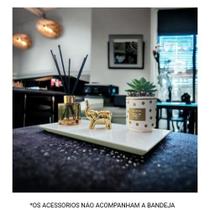 Bandeja Decoração Chanfrada Quartzo Branco Importado 30x15x2