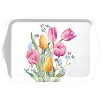 Bandeja Decorada 13x21cm Ambiente Buquê de Tulipas