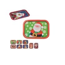 Bandeja Decorada Natalina de metal retangular 40cm - Art Christmas