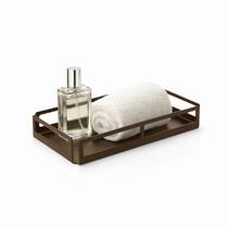 Bandeja Decorativa Aço Carbono Minimalista Café fosco retangular 20 x 10 cm Bandeja Decorativa Aço Carbono Minimalista Café fosco retangular 20 x 10 cm