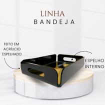 Bandeja Decorativa Acrílico Espelhado Retangular Preto Bandeja Decorativa Acrílico Espelhado Retangular Preto