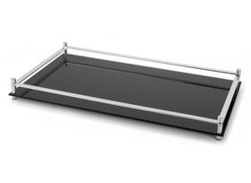 Bandeja Decorativa Aparador De Vidro Preto Grande 54x32 Bar Bebidas Organizador Armário Casa Temperado Cozinha Quarto Escritório