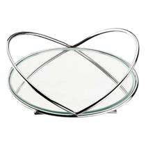 Bandeja decorativa aramada redonda 15cm com espelho cromada Bandeja decorativa aramada redonda 15cm com espelho cromada