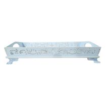 Bandeja Decorativa Azul Enfeite Decoração Quarto Sala Menino Fundo de Vidro Espelhado