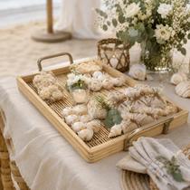 Bandeja Decorativa Bege Mesa Doces Bem-Casados Lembrancinhas