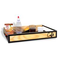 Bandeja Decorativa de Café da Manhã de Madeira para Cantinho do Café Geguton