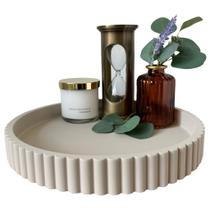 Bandeja decorativa de concreto redondo OAKOA para decoração de mesa de café