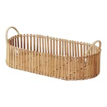 Bandeja Decorativa de Fibra Natural Ratan Retangular Grande