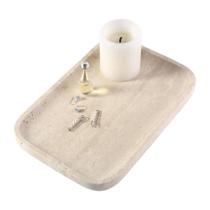 Bandeja decorativa de mármore bege Karobiber Suporte para servir Bandeja decorativa de mármore bege Karobiber Suporte para servir