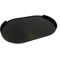 Bandeja Decorativa de Metal com Vidro Preto P