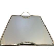 Bandeja Decorativa de Metal Prata com Espelho Bandeja Decorativa de Metal Prata com Espelho