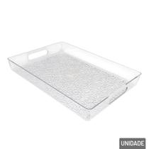 Bandeja Decorativa de Plástico 23x33cm Cristal - Tudo em Caixa