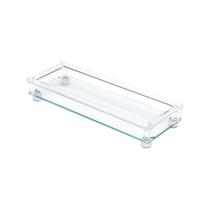 Bandeja Decorativa de Vidro com Pé Retangular 33cm x 12cm - Wolff Bandeja Decorativa de Vidro com Pé Retangular 33cm x 12cm - Wolff