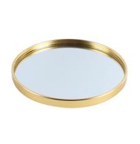 Bandeja Decorativa Dourada Com Espelho - Redonda Clean 20cm
