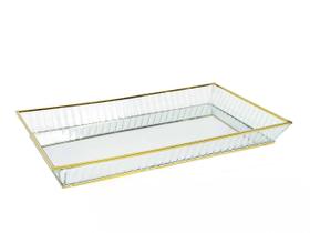 Bandeja Decorativa Em Metal Dourado G - Lucatti