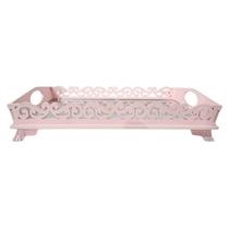 Bandeja Decorativa Enfeite Luxo Elegante Rosa Decoração Quarto Menina Rosa Espelhado