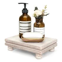 Bandeja decorativa EOSAHR, suporte de pedestal de madeira para decoração de casa Bandeja decorativa EOSAHR, suporte de pedestal de madeira para decoração de casa