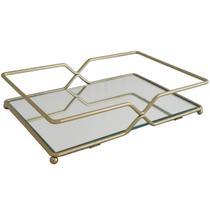 Bandeja Decorativa Espelhada Dourada 26cm Retangular para Banheiro Lavabo Duler Bandeja Decorativa Espelhada Dourada 26cm Retangular para Banheiro Lavabo Duler