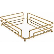 Bandeja Decorativa Espelhada Firenze Dourada 30x20cm Retangular Lavabo Aparador Escritório Bandeja Decorativa Espelhada Firenze Dourada 30x20cm Retangular Lavabo Aparador Escritório