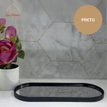 Bandeja Decorativa Espelhada Luxo Oval Dourada Champanhe Preta Porta Joias Perfumes - Bandeja Decorativa Espelhada Luxo Oval Dourada Champanhe Preta Porta Joias Perfumes -