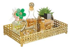 Bandeja Decorativa Espelhada P/ Banheiro Maquiagem Lavabo