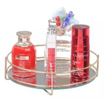 Bandeja Decorativa Espelhada Redonda P/ Banheiro Perfume - PGB