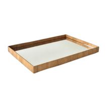 Bandeja Decorativa Espelhada Retangular de Madeira Premium