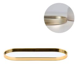 Bandeja Decorativa Espelhada Retangular Oval 30cm Bandeja Decorativa Espelhada Retangular Oval 30cm