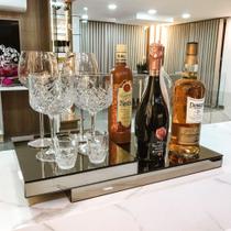 Bandeja Decorativa Espelho Bronze Dois Andares Luxo 30x55cm