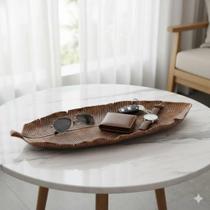 Bandeja Decorativa Folha Resina Artesanal para Mesa e Ambientes Bandeja Decorativa Folha Resina Artesanal para Mesa e Ambientes