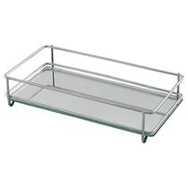 Bandeja Decorativa Fundo Espelhado 10x20cm Fence Metalizada Multiuso Para Enfeite Sala Cozinha Banheiro Mesa Porta Acessórios Chaves Objetos Bandeja Decorativa Fundo Espelhado 10x20cm Fence Metalizada Multiuso Para Enfeite Sala Cozinha Banheiro Mesa Porta Acessórios Chaves Objetos
