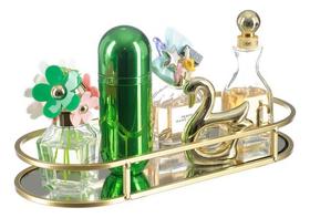 Bandeja Decorativa Luxo Com Espelho Banheiro Perfumes Cosméticos 128 - PGB