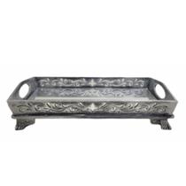 Bandeja Decorativa - MDF + Fundo Espelhado Prata - Decoração de Mesa