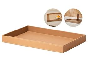 Bandeja Decorativa Mesa Multiuso Retangular Servir Decorar Revestimento semelhante Couro MDF Resistente Bandeja Decorativa Mesa Multiuso Retangular Servir Decorar Revestimento semelhante Couro MDF Resistente